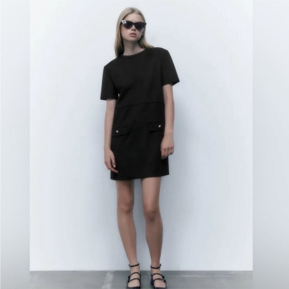 Zara Black Faux Suede Dress Women’s NWT Size XL
